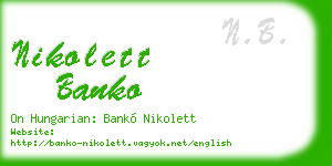 nikolett banko business card
