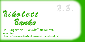 nikolett banko business card